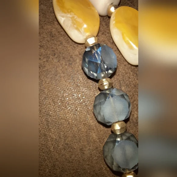 Loft Gemstone multistrand necklace signed crackle quartz faceted crystal beaded - Picture 9 of 15